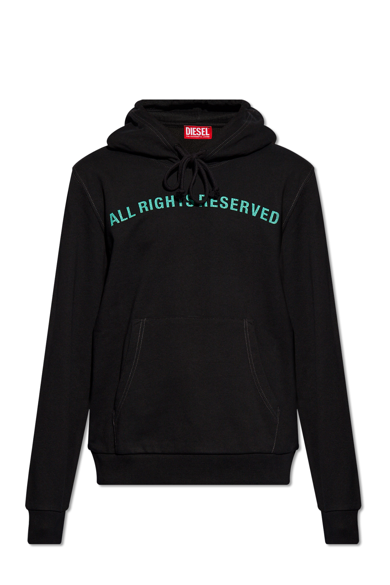 Black 'S - HOOD - GINN - K39' hoodie curved Diesel